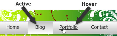 active and hover navigation example